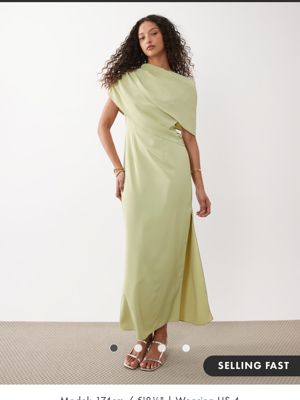Asos Sage Green Draped Maxi Dress